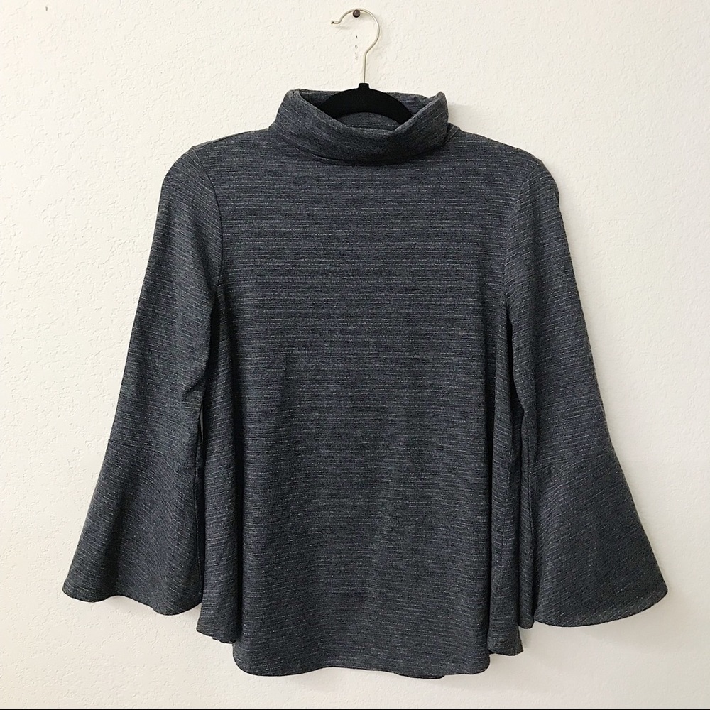 Anthro Postmark Liz Bell Sleeve Turtleneck Top